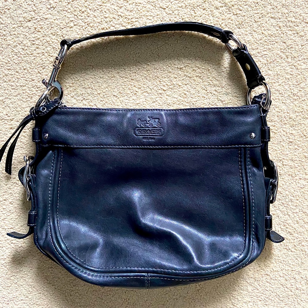 Black Leather Coach Handbag